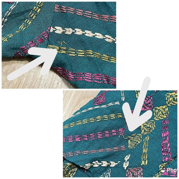 NWT Soft Surroundings Terrare Tunic Shirt Size S Green Embroidered - Picture 12 of 12